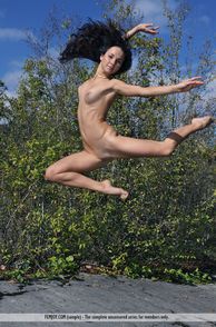 Leaping Erotic Nude Model Can Jump High